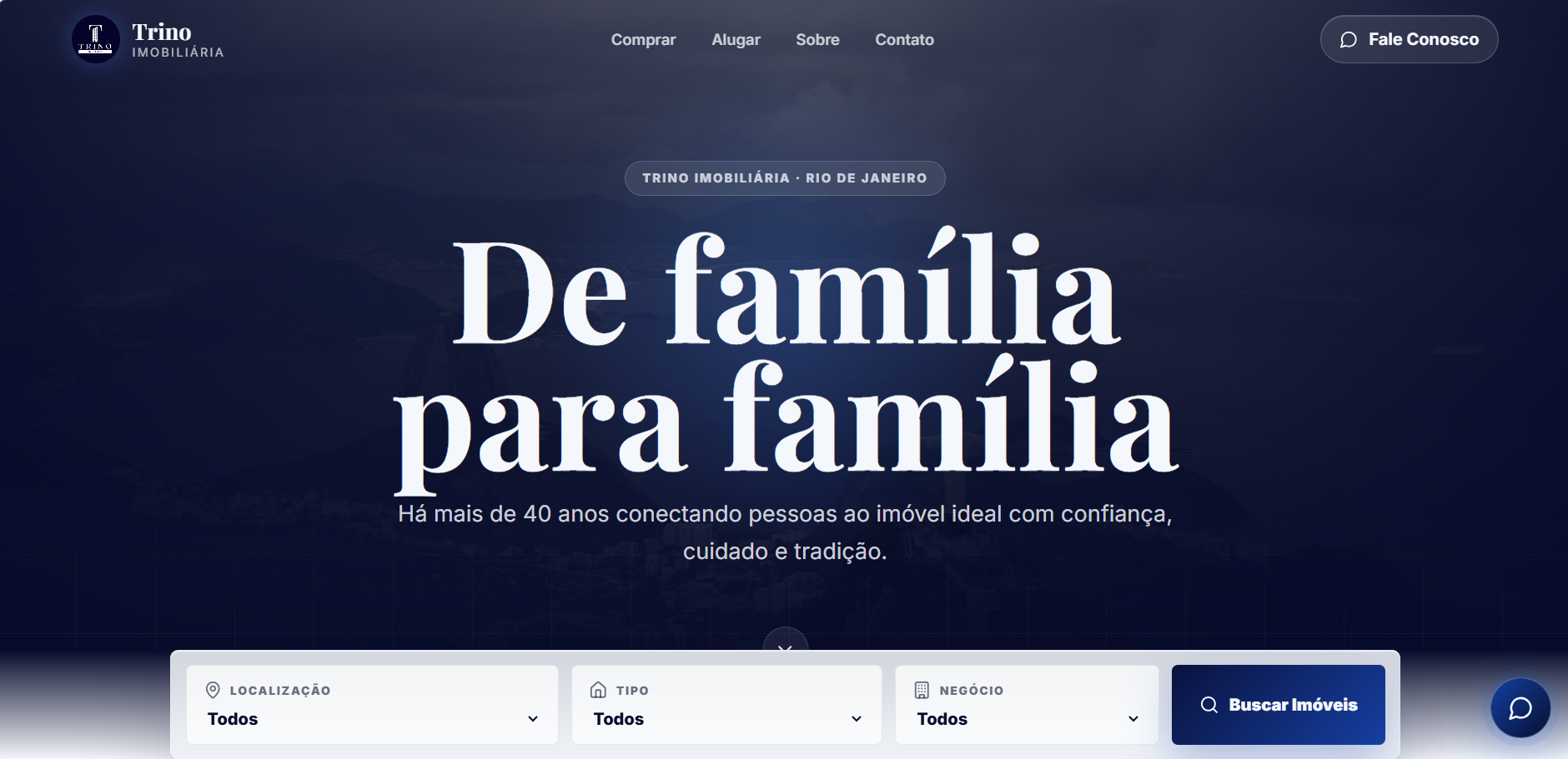 Screenshot do projeto Trino Imobiliária